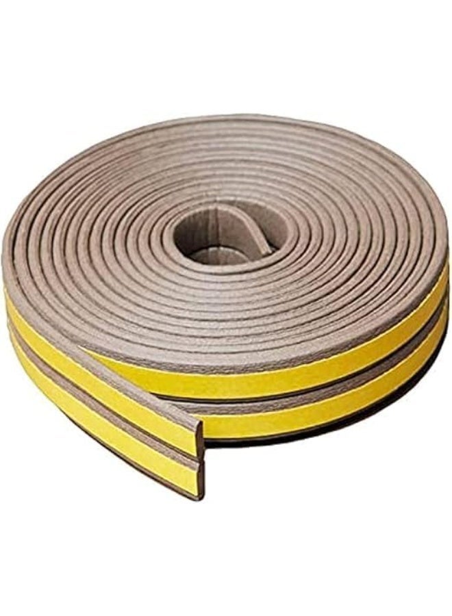 شريط عازل ذاتي  اللصق للباب والنوافذ مقاس 0.9 سم × 6 متر، شريط عازل للطقس بني لحجب الضوضاء والغبار وتوفير حماية منزلية - Image 1